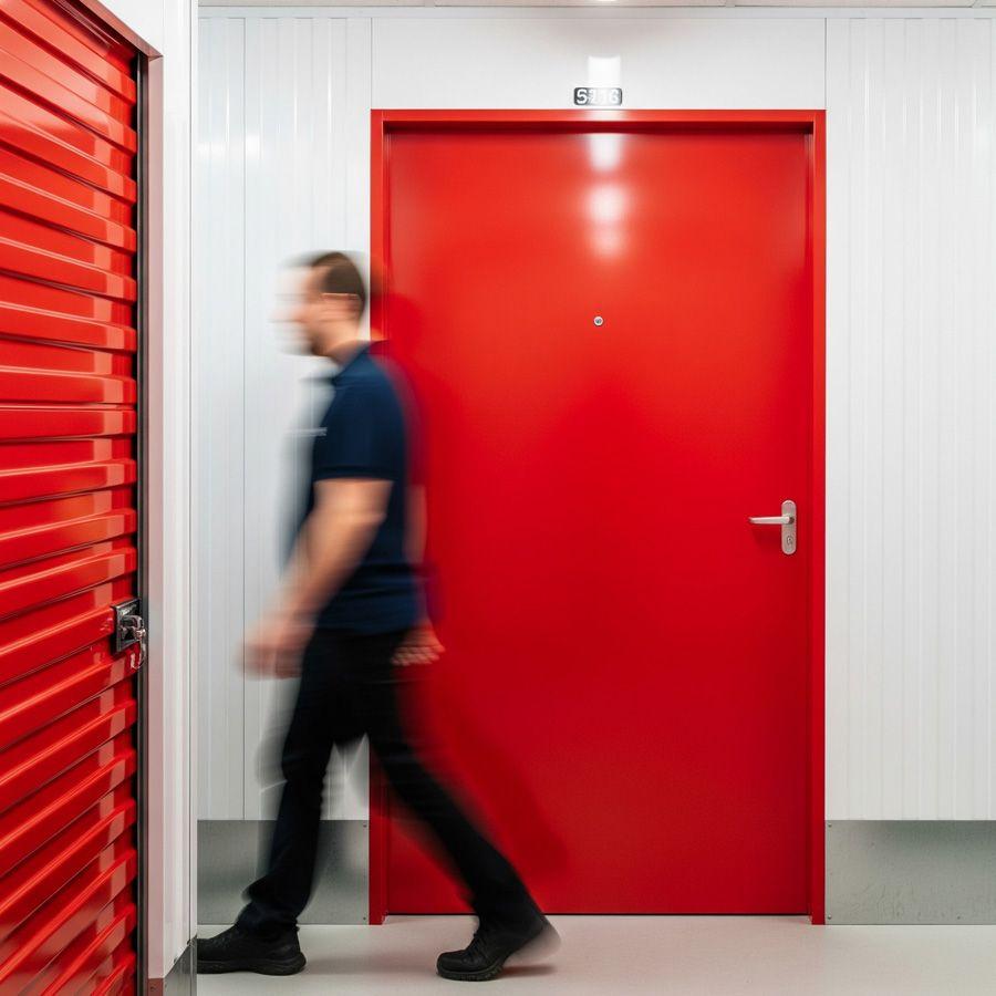 Man walking by motion sensor