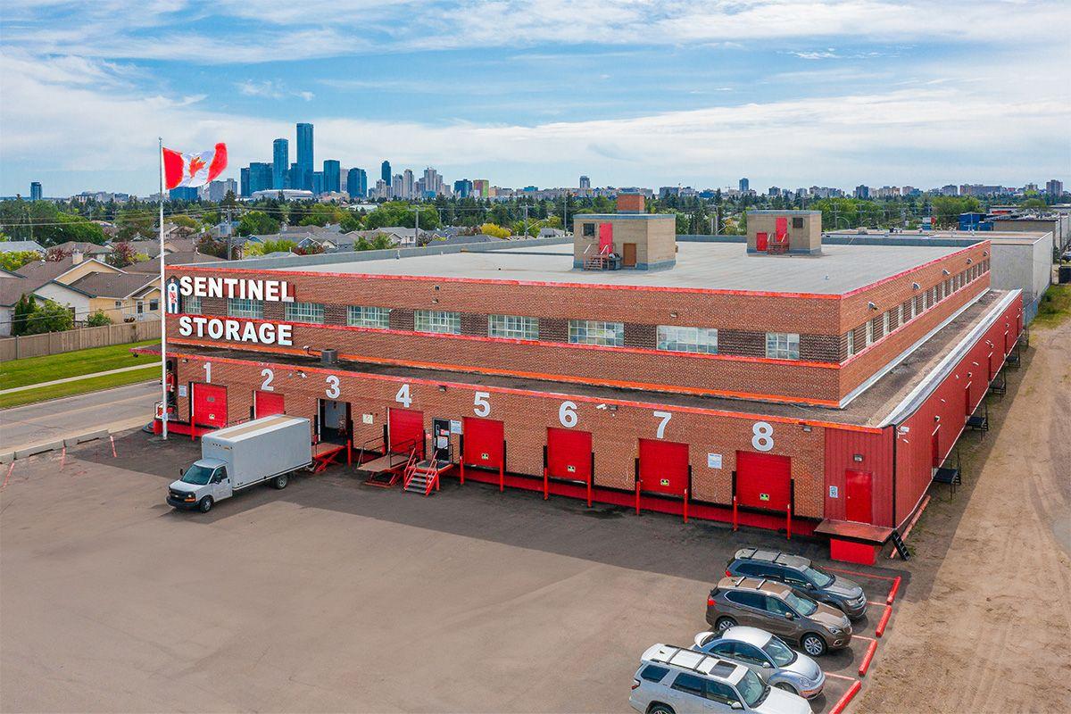 Drone view of storage location - Sentinel Storage - Edmonton Central