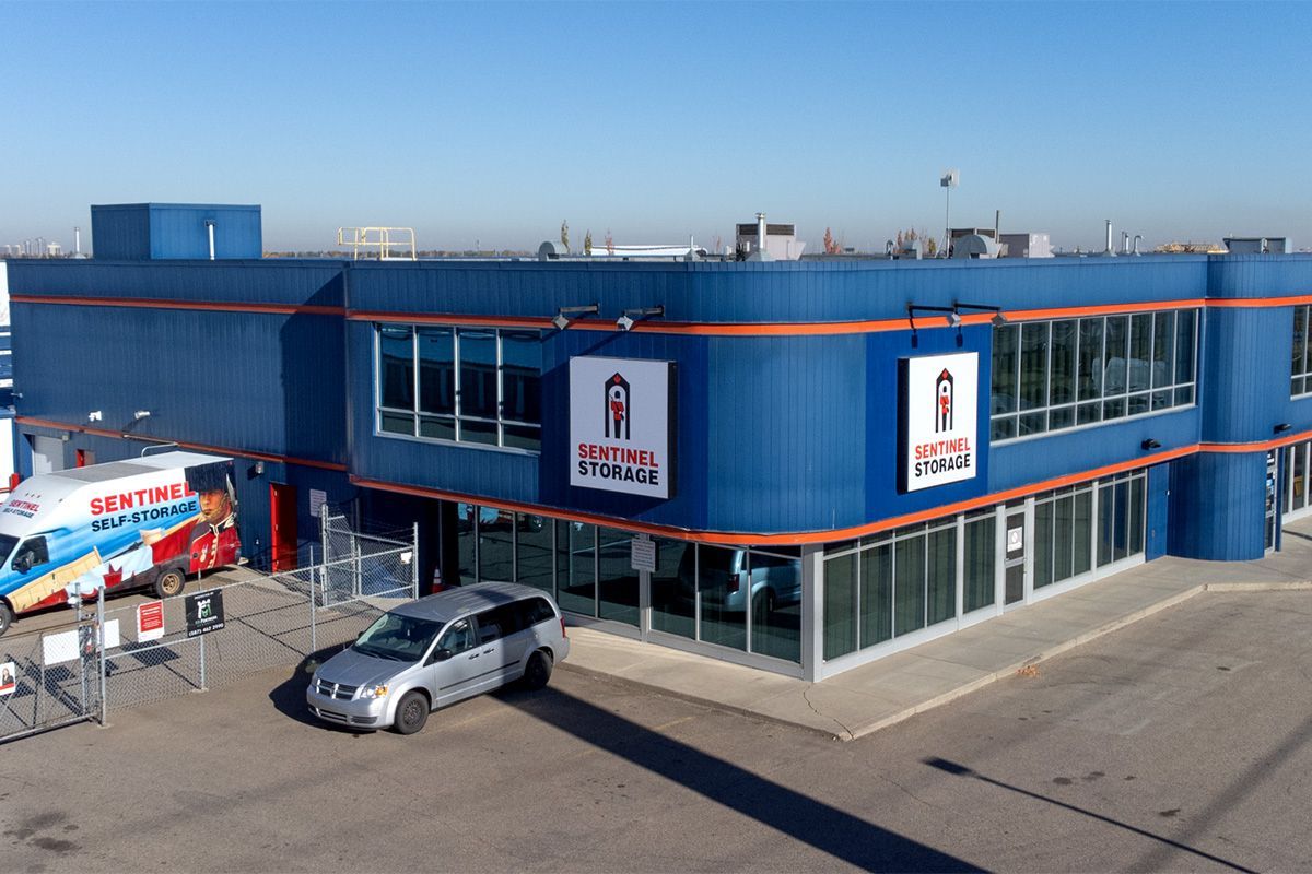 Drone View of Storage Location - Sentinel Storage - Edmonton Roper Rd