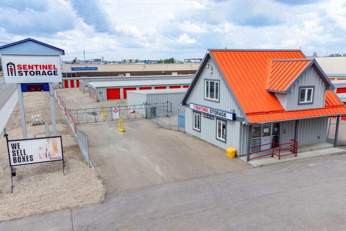 Drone View of Storage Location - Sentinel Storage - Edmonton Coronation